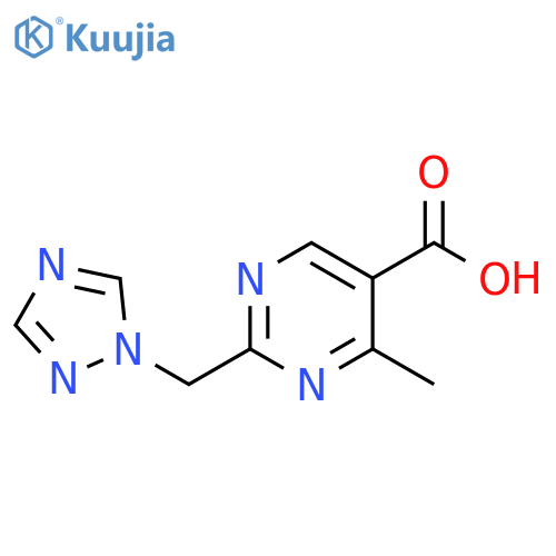 5-Pyrimidinecarboxylic acid, 4-methyl-2-(1H-1,2,4-triazol-1-ylmethyl)- structure