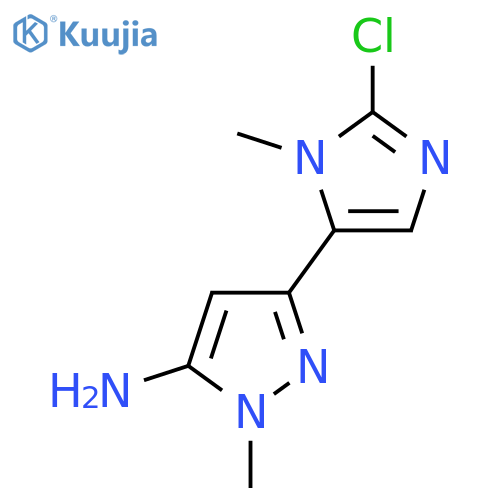 3-(2-chloro-1-methyl-1H-imidazol-5-yl)-1-methyl-1H-pyrazol-5-amine structure