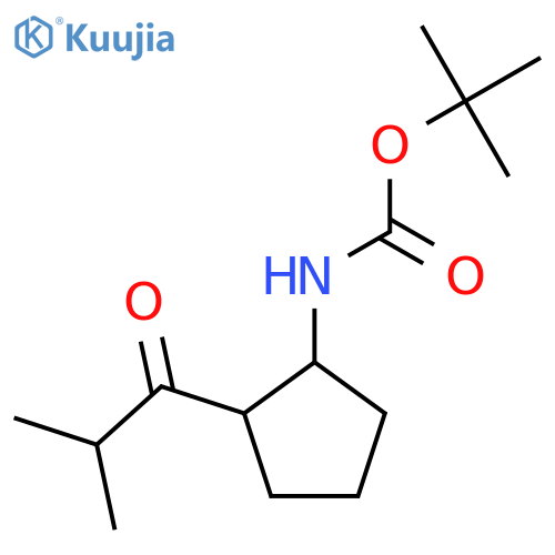 tert-butyl N-[2-(2-methylpropanoyl)cyclopentyl]carbamate structure