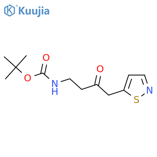 tert-butyl N-[3-oxo-4-(1,2-thiazol-5-yl)butyl]carbamate structure