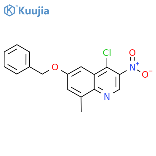 Quinoline, 4-chloro-8-methyl-3-nitro-6-(phenylmethoxy)- structure