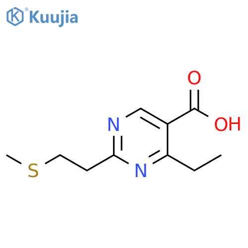 5-Pyrimidinecarboxylic acid, 4-ethyl-2-[2-(methylthio)ethyl]- structure