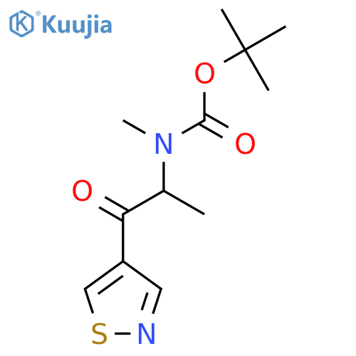 tert-butyl N-methyl-N-[1-oxo-1-(1,2-thiazol-4-yl)propan-2-yl]carbamate structure