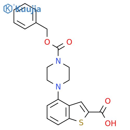4-{4-[(Benzyloxy)carbonyl]piperazin-1-yl}-1-benzothiophene-2-carboxylic acid structure