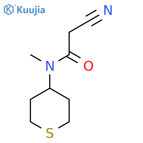 2-cyano-N-methyl-N-(tetrahydro-2H-thiopyran-4-yl)acetamide structure