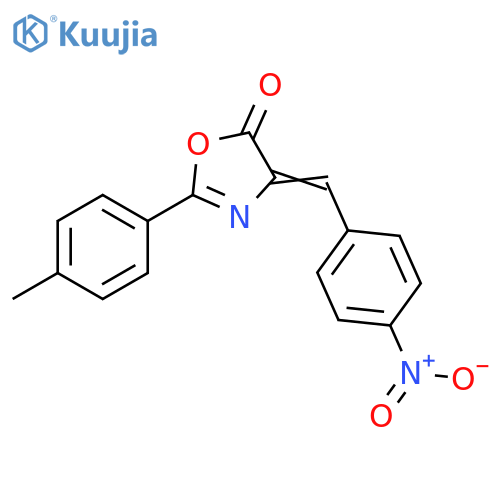 (4E)-2-(4-methylphenyl)-4-[(4-nitrophenyl)methylidene]-4,5-dihydro-1,3-oxazol-5-one structure