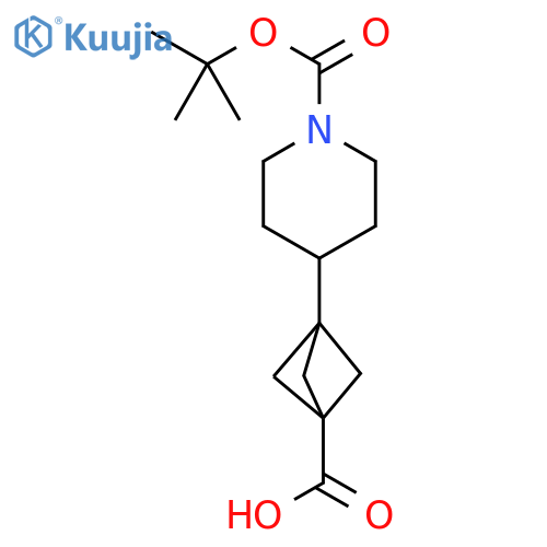 3-(1-(tert-Butoxycarbonyl)piperidin-4-yl)bicyclo[1.1.1]pentane-1-carboxylic acid structure