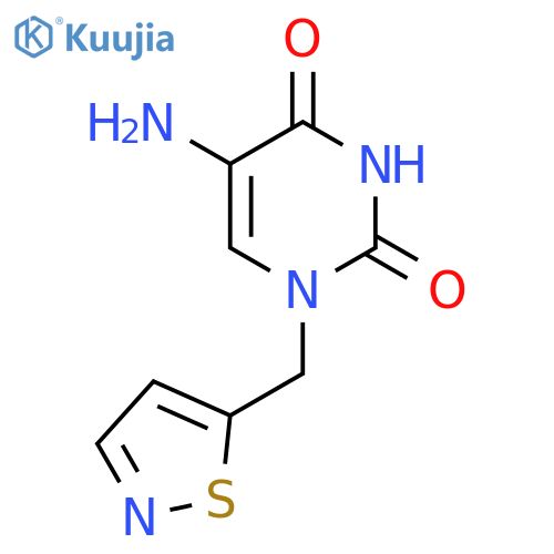 5-amino-1-(1,2-thiazol-5-yl)methyl-1,2,3,4-tetrahydropyrimidine-2,4-dione structure
