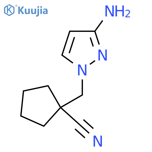 1-(3-amino-1H-pyrazol-1-yl)methylcyclopentane-1-carbonitrile structure