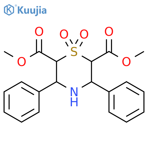 2,6-dimethyl 1,1-dioxo-3,5-diphenyl-1lambda6-thiomorpholine-2,6-dicarboxylate structure