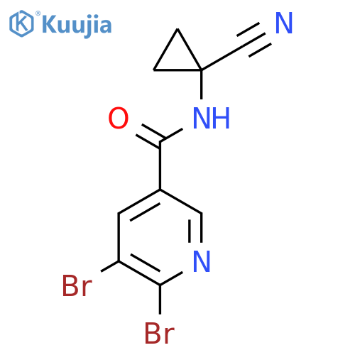 5,6-dibromo-N-(1-cyanocyclopropyl)pyridine-3-carboxamide structure