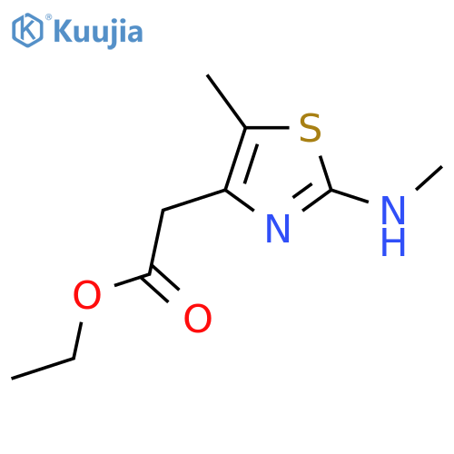 ethyl 2-5-methyl-2-(methylamino)-1,3-thiazol-4-ylacetate structure
