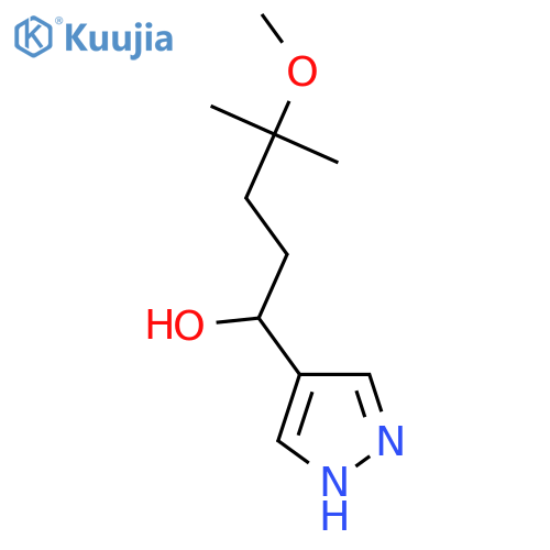 4-methoxy-4-methyl-1-(1H-pyrazol-4-yl)pentan-1-ol structure