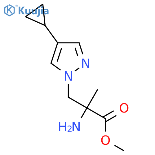 methyl 2-amino-3-(4-cyclopropyl-1H-pyrazol-1-yl)-2-methylpropanoate structure
