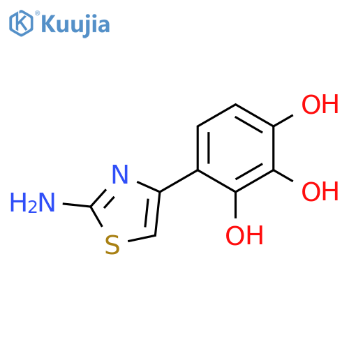 4-(2-amino-1,3-thiazol-4-yl)benzene-1,2,3-triol structure