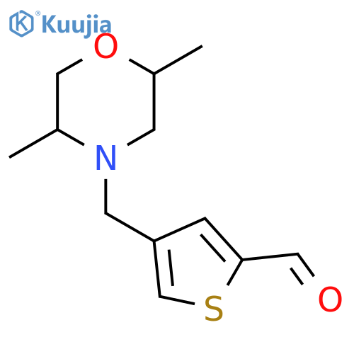 4-(2,5-dimethylmorpholin-4-yl)methylthiophene-2-carbaldehyde structure