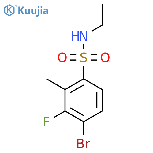 4-bromo-N-ethyl-3-fluoro-2-methylbenzene-1-sulfonamide structure