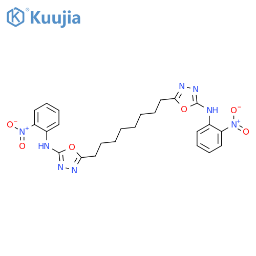 1,3,4-Oxadiazol-2-amine, 5,5'-(1,8-octanediyl)bis[N-(2-nitrophenyl)- structure