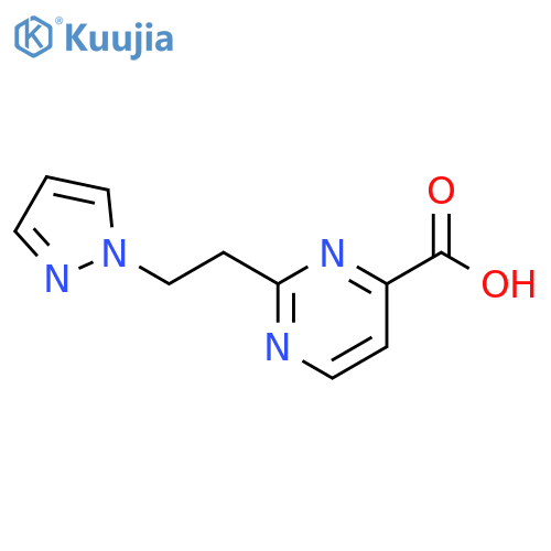 4-Pyrimidinecarboxylic acid, 2-[2-(1H-pyrazol-1-yl)ethyl]- structure