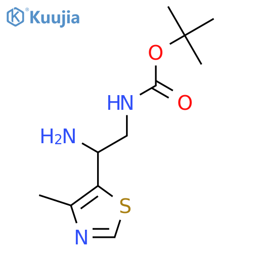 tert-butyl N-2-amino-2-(4-methyl-1,3-thiazol-5-yl)ethylcarbamate structure