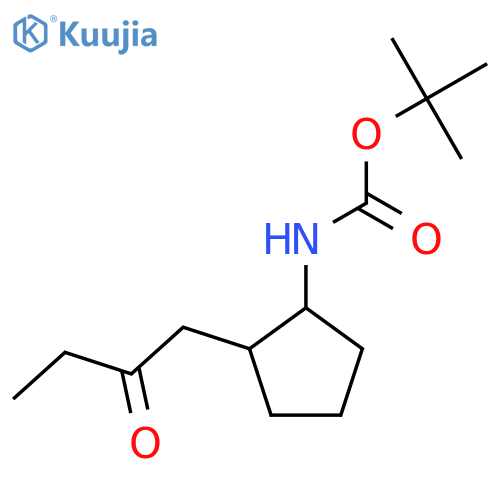 tert-butyl N-[2-(2-oxobutyl)cyclopentyl]carbamate structure