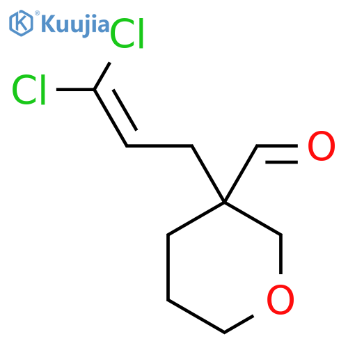 3-(3,3-dichloroprop-2-en-1-yl)oxane-3-carbaldehyde structure