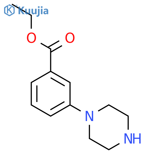 Benzoicacid, 3-(1-piperazinyl)-, ethyl ester structure