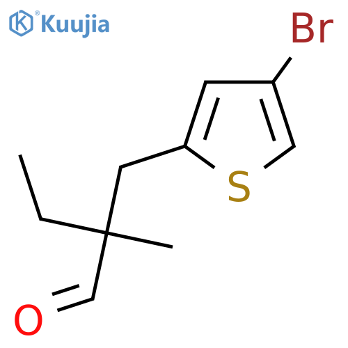 2-(4-bromothiophen-2-yl)methyl-2-methylbutanal structure