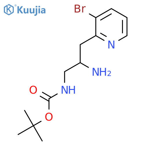 tert-butyl N-2-amino-3-(3-bromopyridin-2-yl)propylcarbamate structure