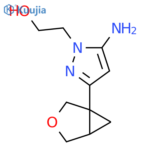 2-(5-amino-3-{3-oxabicyclo[3.1.0]hexan-1-yl}-1H-pyrazol-1-yl)ethan-1-ol structure