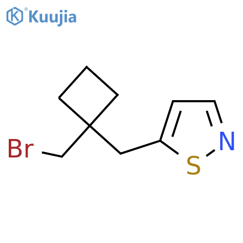 5-{[1-(Bromomethyl)cyclobutyl]methyl}-1,2-thiazole structure