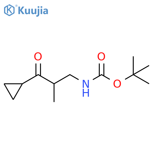 Carbamic acid, N-(3-cyclopropyl-2-methyl-3-oxopropyl)-, 1,1-dimethylethyl ester structure