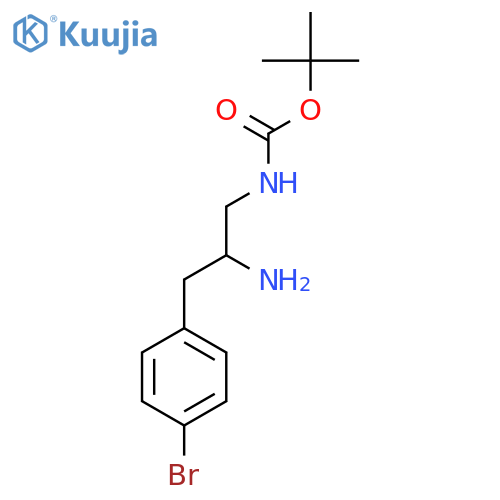 tert-butyl N-2-amino-3-(4-bromophenyl)propylcarbamate structure