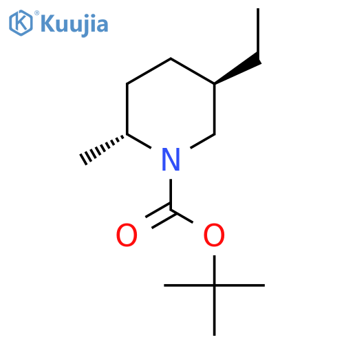 rac-tert-butyl (2R,5R)-5-ethyl-2-methylpiperidine-1-carboxylate structure