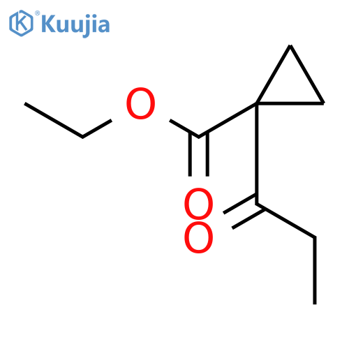 Cyclopropanecarboxylic acid, 1-(1-oxopropyl)-, ethyl ester structure