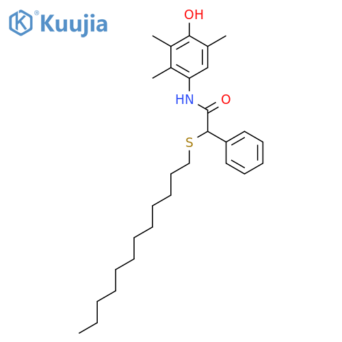 2(S)-(Dodecylsulfanyl)-N-(4-hydroxy-2,3,5-trimethylphenyl)-2-phenylacetamide structure