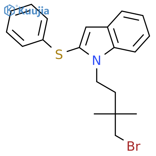 1H-INDOLE, 1-(4-BROMO-3,3-DIMETHYLBUTYL)-2-(PHENYLTHIO)- structure