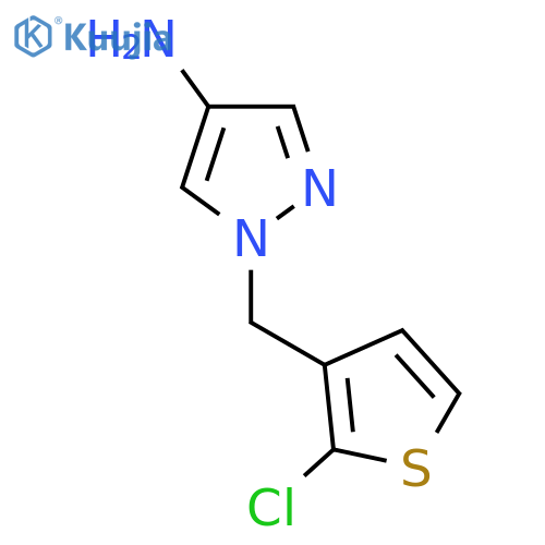 1-(2-chlorothiophen-3-yl)methyl-1H-pyrazol-4-amine structure