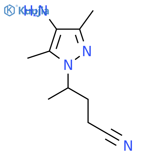 4-(4-amino-3,5-dimethyl-1H-pyrazol-1-yl)pentanenitrile structure