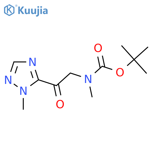 tert-butyl N-methyl-N-[2-(1-methyl-1H-1,2,4-triazol-5-yl)-2-oxoethyl]carbamate structure