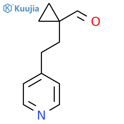 1-2-(pyridin-4-yl)ethylcyclopropane-1-carbaldehyde structure
