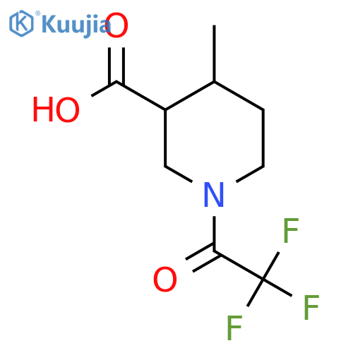 4-methyl-1-(trifluoroacetyl)piperidine-3-carboxylic acid structure