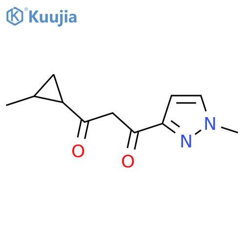 1-(1-methyl-1H-pyrazol-3-yl)-3-(2-methylcyclopropyl)propane-1,3-dione structure