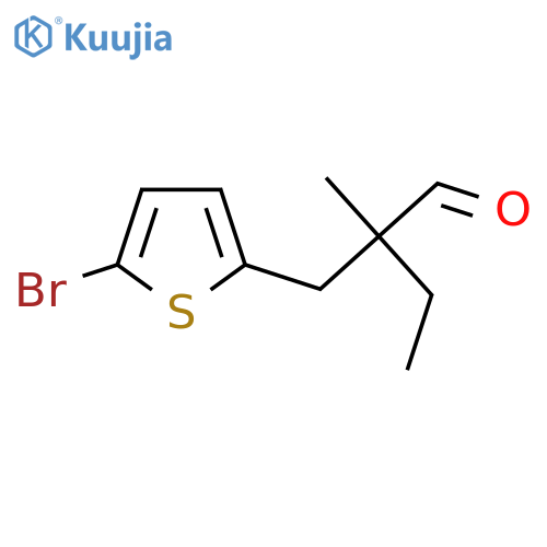 2-(5-bromothiophen-2-yl)methyl-2-methylbutanal structure