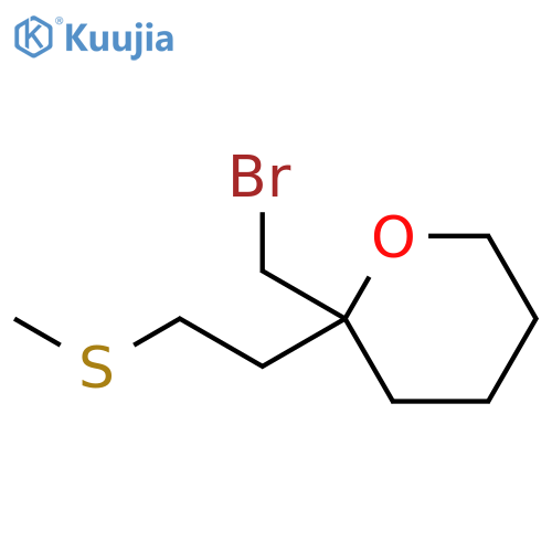 2H-Pyran, 2-(bromomethyl)tetrahydro-2-[2-(methylthio)ethyl]- structure