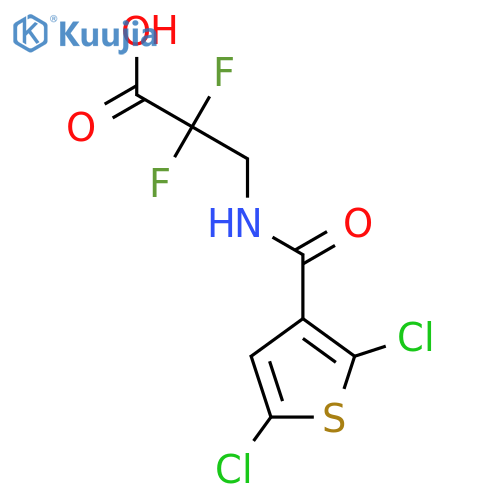 3-(2,5-dichlorothiophen-3-yl)formamido-2,2-difluoropropanoic acid structure