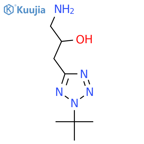 1-amino-3-(2-tert-butyl-2H-1,2,3,4-tetrazol-5-yl)propan-2-ol structure