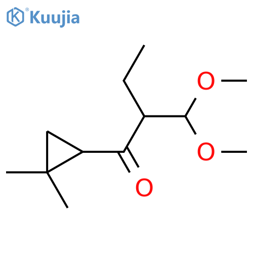 2-(dimethoxymethyl)-1-(2,2-dimethylcyclopropyl)butan-1-one structure