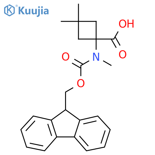 1-({(9H-fluoren-9-yl)methoxycarbonyl}(methyl)amino)-3,3-dimethylcyclobutane-1-carboxylic acid structure