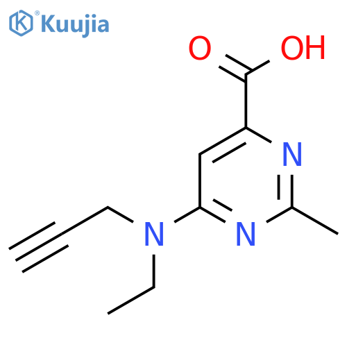 6-ethyl(prop-2-yn-1-yl)amino-2-methylpyrimidine-4-carboxylic acid structure